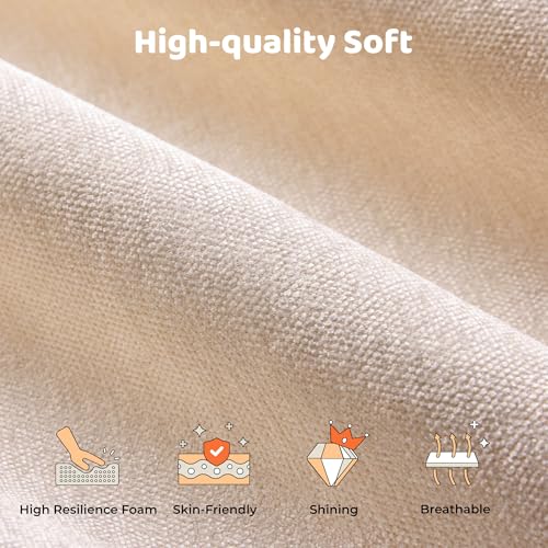 RECCI King Size Upholstered Platform Bed Frame with Plush Cloud Design | Cloud-Inspired Design, Upholstered Headboard & Footboard, Grounded Low Profile Design, Easy Assembly, No Box Spring Required - size: King