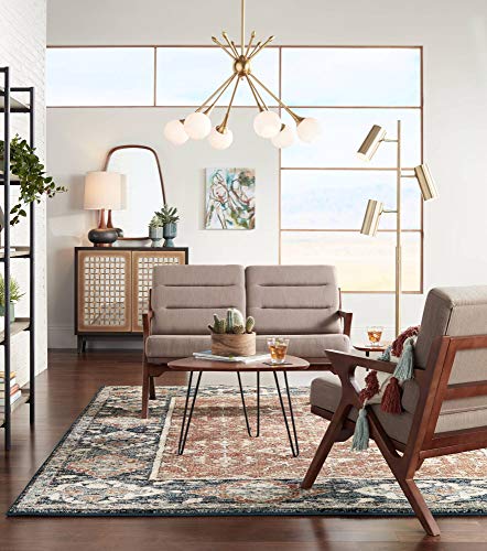 Andi 24 1/2" High Table Lamp Wood Ceramic Mid-Century Modern White | Colors May Vary. Hammered Bronze Brown Living Room Bedroom House Bedside Nightstand Home Office Drum Shade - color: Wood and Dark Hammered Ceramic
