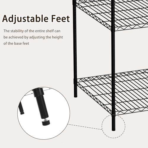 Wire Storage Standing Shelf Rack Tower, Corner Metal Shelving Unit with Adjustable Shelves, Space-Saving Organizer for Garage, Kitchen, Bathroom, 23.5 * 23.5 Inch - size: 4 Tier 23.5 Inch Width