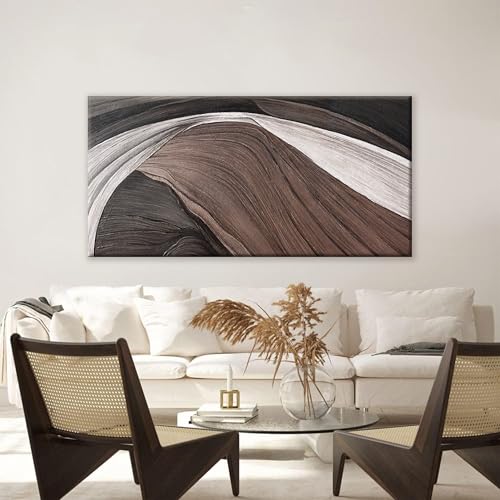 TAIJXAGSG Canvas Art Wall Decor Brown Abstract Wall Art For Living Room Modern Canvas Prints Pictures Black And White Wall Art For Hotel Home Wall Decor 24x48 Inch - color: brown black, size: 48"L x 24"W