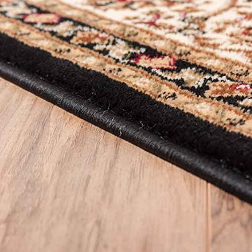 Well Woven Barclay Collection Sarouk Black 5 ft Round Rug - for Living Room, Bedroom, and Dining Room - color: Black, size: 5'3" (Round)