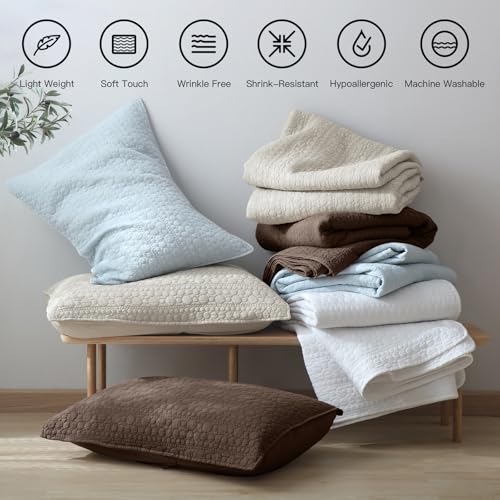 HORIMOTE HOME Quilt Set Twin Size Chocolate, Soft Lightweight Pre-Washed Microfiber Circle Stitches Twin Quilt Bedding Set, All Season Spring Summer Bedspread Coverlet, 1 Pillow Sham, 68x86 Inches - color: Chocolate, size: Twin