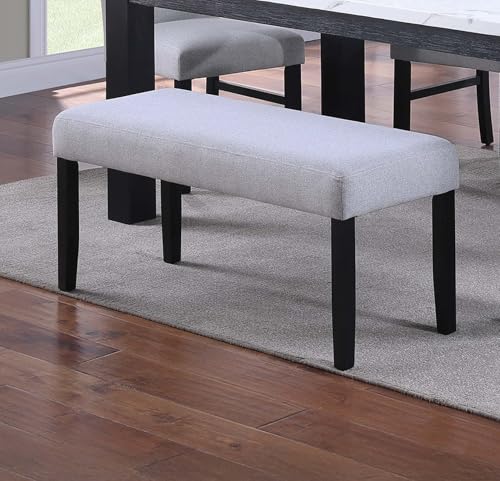 Modern Upholstered Dining Bench: Compact Soft Fabric Seating for Small Apartments - Space Saving Rectangular Bench with Wood Legs for Urban Dining Areas