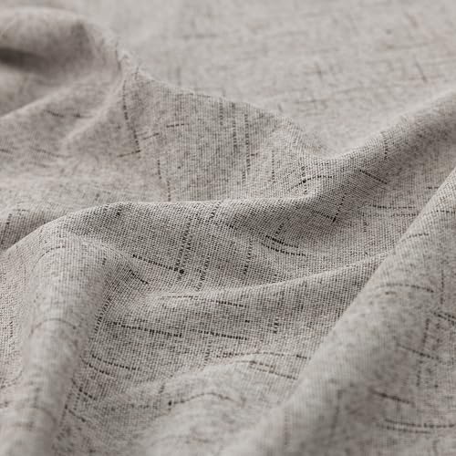 KOUFALL 52x45 Inches Long Taupe Back Tab Linen Blackout Curtains for Living Room - color: Taupe, size: 52"W x 45"L (Pack of 2)