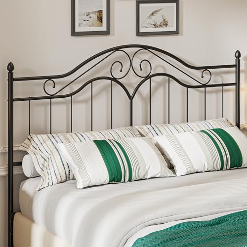 Headboard for King Size Bed Frame Vintage Platform Bed Metal Headboard Only | Height Adjustable,Sturdy and Stable,Easy Assembly,Black - color: Black, size: King