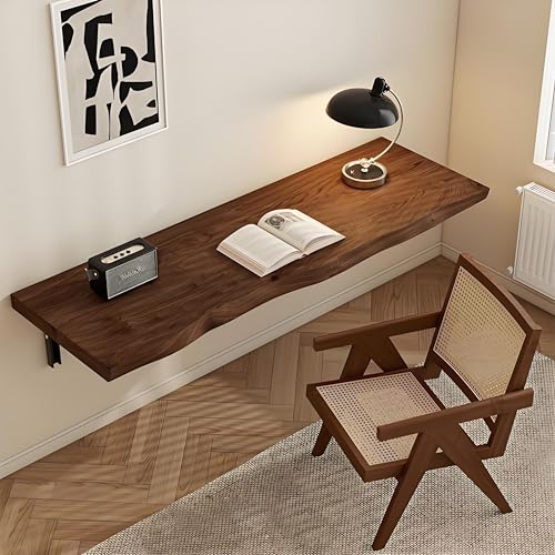 Wall Mounted Folding Table Desk,Multifunctional Solid Wood Folding Floating Wall Desk Fold Down Shelf, for Small Space Kitchen & Dining Room Computer(Plate Thickness 1.97, W39.4” X D17.7”) - color: Plate Thickness 1.97, size: W39.4” X D17.7”