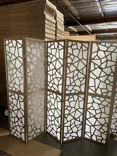 Mosaic Breeze Room Divider, 3-8 Panel (Gold, 5 Panel) - color: Gold, size: 5 Panel
