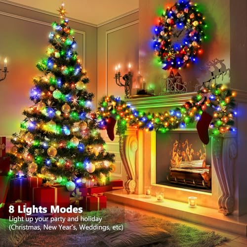 Battery Operated String Lights (2 Pack), 16.5ft 50 LED Fairy String Lights Battery Powered with Remote & Timer for Indoor Outdoor Christmas Trees Wreath Decoration Bedroom Patio - Multicolor - color: Green Wire - Multi