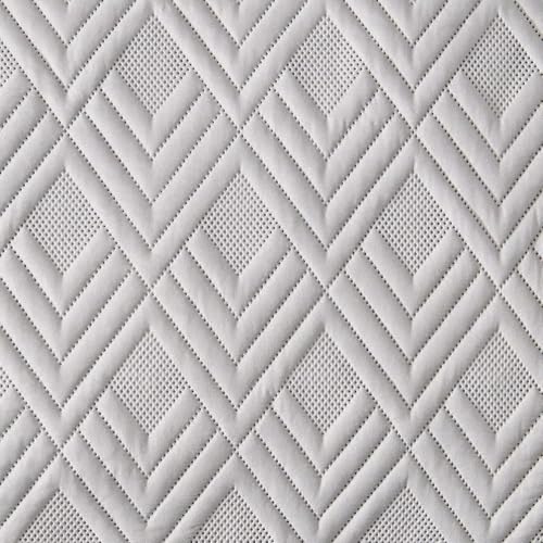 EMME Quilts Queen Size Bedding Sets, Light Grey Bedspread Soft Lightweight Pre-Washed Quilt, 3 Piece Cozy Reversible Microfiber Ultrasonic Coverlet with Pillow Sham (Diamond Pattern,90"x90") - color: 07-light Grey (Diamond), size: Full/Queen(90" x 90")