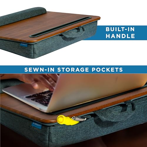 LAPGEAR Portable Laptop Lap Desk – Espresso Woodgrain, Fits 15.6" Laptops - color: Espresso Woodgrain
