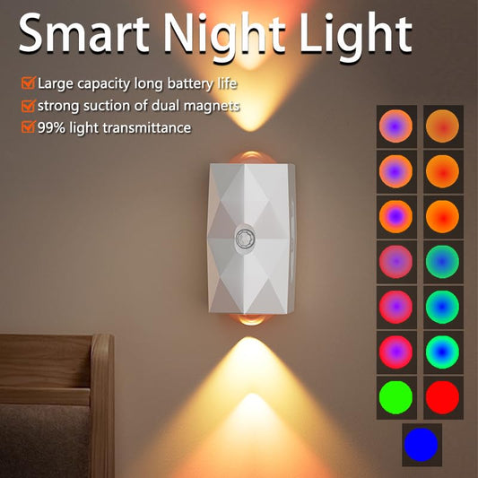 Motion Sensor Night Light, USB-C Rechargeable RGB Wall Light | 7 Color RGB Motion Sensor Light Indoor, Magnetic Battery Operated Wall Sconces for Bedroom, Bathroom, Hallway, Stairs - color: C. Dragon scales