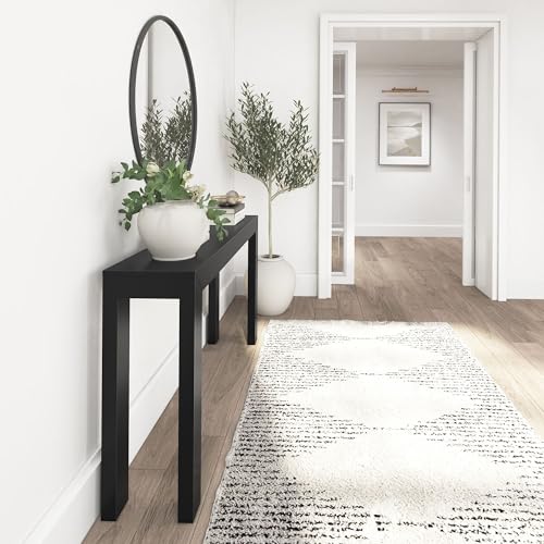 Plank+Beam Modern Console Table, 56 Inch, Black | Non-Toxic Finishes, Versatile Design, Modern Design, Easy Assembly, Modern Style, Quick Setup, Solid Wood - color: Black, size: 56 Inch