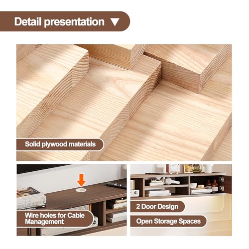 FurniNova Floating TV Stand,51'' Wall Mounted TV Console,Floating TV Shelf,Wall TV Cabinet,Floating Entertainment Shelf,Walnut - size: 51 IN