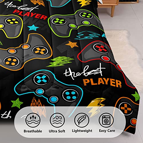 6 Pieces Gaming Bedding Set Full Size for Boys Gamer Comforter Set for Boys Girls Kids Teens 6 Piece Bed in A Bag Video Game Bedding for Gamer Room Decorative Full25 - color: Color Mixed, size: Full