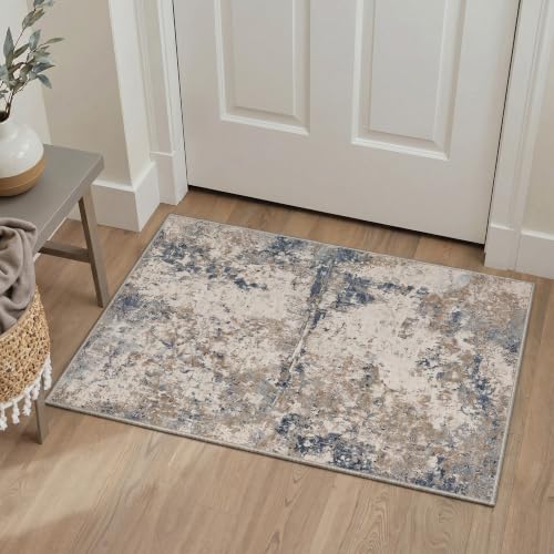 BEIMO 5X7 Modern Abstract Area Rug, Washable Non Slip Soft Living Room Rug | Artistic Rug in Dusty Beige, Soft Faux Wool Rug for Bedroom and Dining Room, Non-Shedding, Easy Care, Lightweight, Low Pile - color: Dusty Beige-4, size: 5' x 7' (Rectangular)