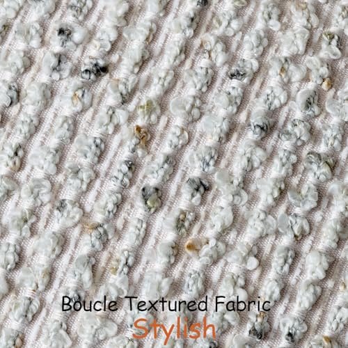 18x18 Cream Grey Throw Pillow Cover Textured Boucle Striped Chic Morden Boho Accent Farmhouse Square Decorative Couch Pillow Cover for Home Decor Bed Sofa Living Room - color: Grey & Cream, size: 18" x 18" (Pack of 1)