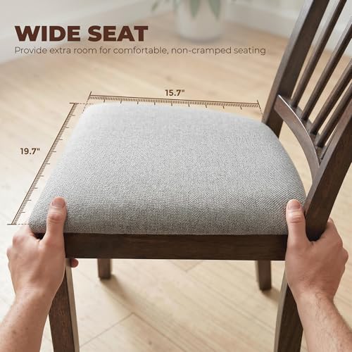 HOMCOM Farmhouse Dining Chairs Set of 2, Upholstered Linen, Burn Brown | Kitchen Chairs, Dining Room Chairs, Solid Rubberwood Legs - color: Burn Brown
