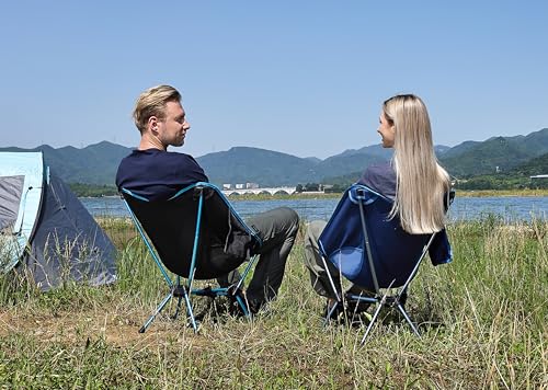 MARCHWAY Lightweight Folding Camping Chair with Spring Lock, Stable Compact Portable for Outdoor Camp, Travel, Beach, Picnic, Festival, Hiking, Backpacking (Lowback Blue) - color: Lowback Blue