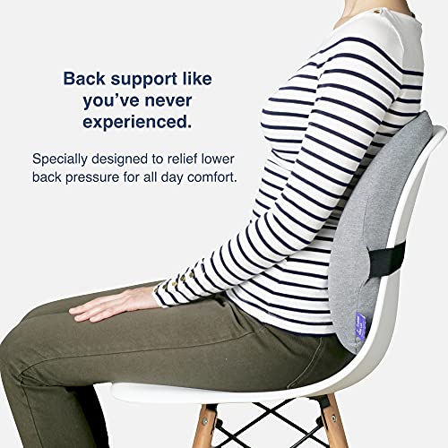 C CUSHION LAB Extra Dense Lumbar Pillow - Patented Ergonomic Multi-Region Firm Back Support for Lower Back Pain Relief - Lumbar Support Cushion with Strap for Office Chair, Car, Sofa, Plane - Black - color: Black