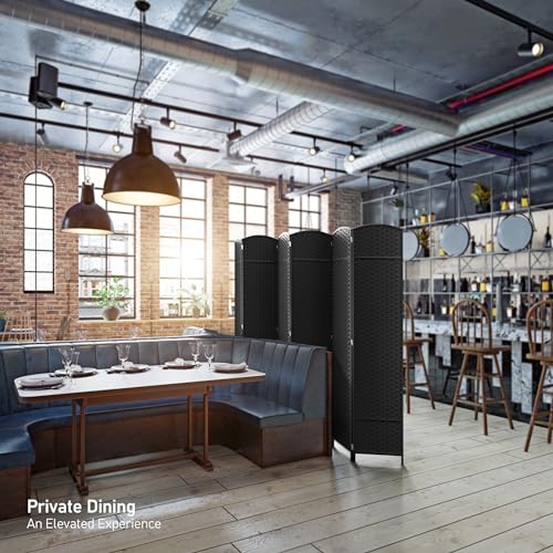 Sorbus 6 Panel Room Divider 6 ft. Tall - Privacy Screen, Extra Wide Double Hinged Panels, Mesh Hand-Woven Design, Partition Room Dividers and Folding Privacy Screens, Wall Divider for Room Separation - color: Black, size: 6 Panel