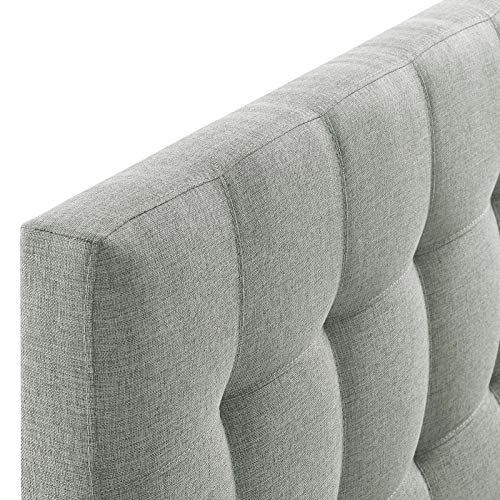 Modway AMZ-5041 Lily Tufted Linen Fabric Upholstered Queen Headboard in Gray - color: Gray, size: Queen