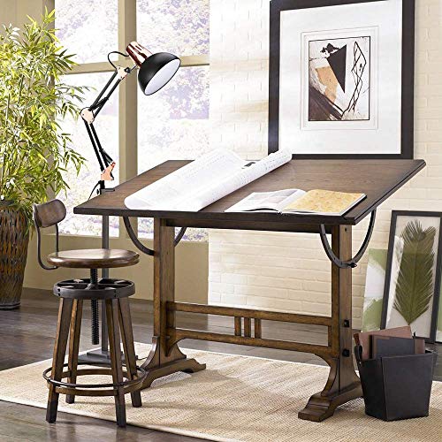PowerKing Metal Swing Arm Desk Lamps with Base & Clamp, Black Rose Gold | Adjustable Architect Lamp, On Off Switch, Fits E26 E27 Bulbs, Eye-Caring Reading Light, for Home Office Work Study - color: Black Rose Gold