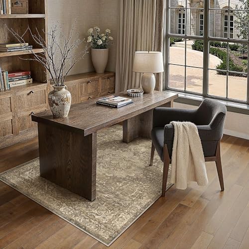 Area Rugs 3x5 Washable Rug for Living Room Brown | Living Room Rug,Vintage Rug,Bedroom,Dining Room,Office,Farmhouse,Non-Shedding,Non Slip,Low Pile,Soft - color: Brown Ⅲ, size: 3' x 5' (Rectangular)