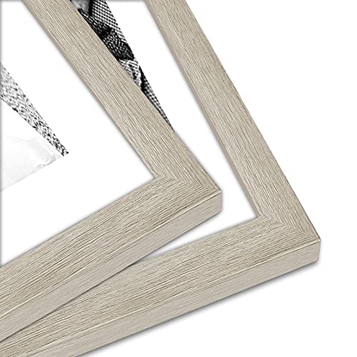 Americanflat Set of 7 Picture Frames with Shatter-Resistant Glass - Gallery Wall Frame Set with One 11x14, Two 8x10 and Four 5x7 Frames - Signature Collection - Driftwood | Includes one 11x14, two 8x10 and four 5x7, shatter-resistant glass, hanging hardwa