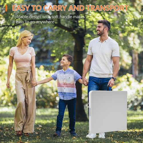 Elevon 4 Feet Heavy Duty Folding Table with Adjustable Height, Fold-in-Half Portable Table for Indoor Outdoor Use - Camping, Picnic, Party, Wedding, Dining, Utility Table - size: 4 feet