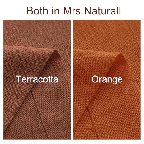 Burnt Orange Linen Curtains 63 Inch Length for Bedroom, Boho Fall Earthy Colors 70s Light Filtering Weight Semi Sheer Curtains for Living Room 2 Panels Set, Pumpkin Dark Orange Autumn Decor - color: Orange, size: 52"W x 63"L (Pack of 2)