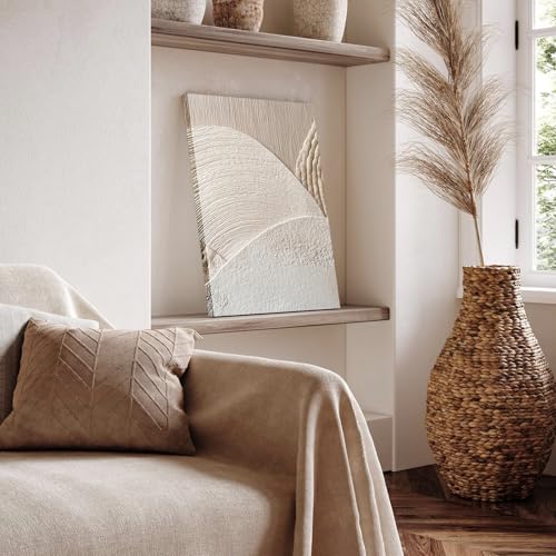 Neutral Abstract Wall Art Set of 3, Minimalist Textured Canvas Decor | Beige Modern Boho Nordic Artwork for Living Room Bedroom Office 12x16 Inch - color: Canvaspainting, size: 12x16 Inch