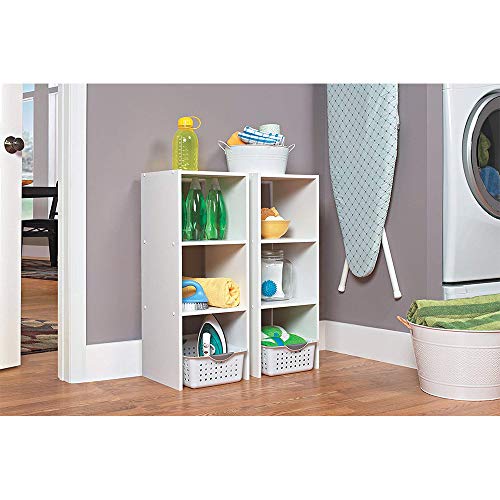 ClosetMaid 31 Inch 2 Cube White Decorative Home Stackable Standing Shelf Storage Organizer for Home, Office, and Garage, 2 Pack