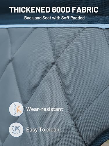 TIMBER RIDGE Double Camping Chair Portable Loveseat, Heavy Duty Folding Camp Couch, 2 person Director Chairs with Cup Holder for Outdoor Lawn Tailgates Picnic Sports Soccer Games Supports 600 lbs Blue | Heavy Duty Folding Camp Couch for 2 Person with Cup