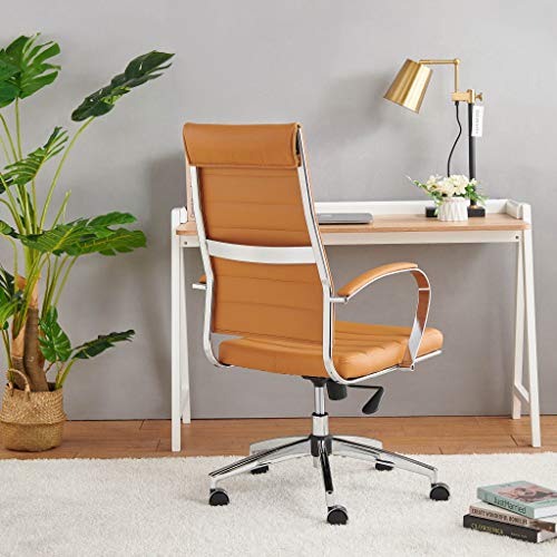 highback Chair Leather Home Office Desk Chairs Ergonomic Desk Chair and Computer Chair Black (4020-terracottta) - color: 4020-terracottta