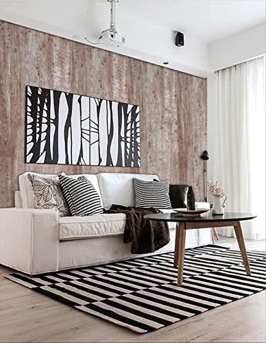 Dimoon78.7"x17.7'' Wood Wallpaper Brown Grey Dark Wood Contact Paper Gray Brown Wood Plank Wood Peel and Stick Wallpaper Waterproof Removable Rustic Self Adhesive Vintage Table Desk Cabinet Vinyl Roll - color: Grey Brown-1, size: 17.7" x 78.7"