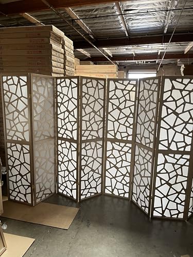 Mosaic Breeze Room Divider, 3-8 Panel (Gold, 7 Panel) - color: Gold, size: 7 Panel
