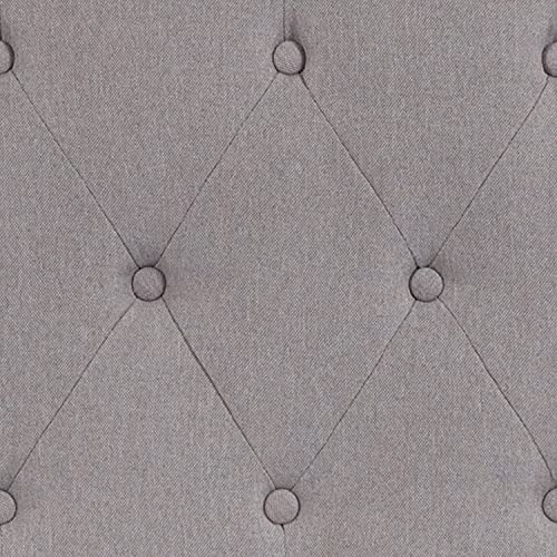 EMMA + OLIVER Arched Button Tufted King Size Headboard in Light Gray Fabric - color: Light Gray, size: King