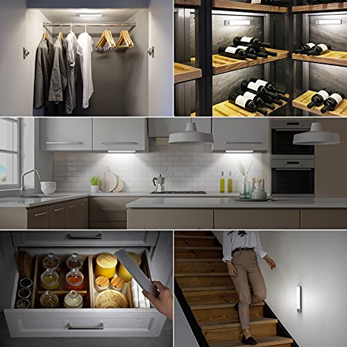 BLS 36 LED Closet Light Battery Powered, Super Bright Under Cabinet Lighting, Motion Sensor Indoor, Wireless, 1500mAh Rechargeable Battery Operated, 3 Pack - color: 5500K Daylight White-8.9 inches-3 Pack