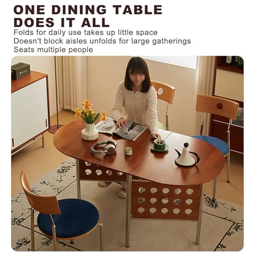 Extendable Drop Leaf Table,Versatile Collapsible Extension Table,Easy to Assemble,for Small Spaces Dining Room Kitchen.(Walnut) - color: Walnut