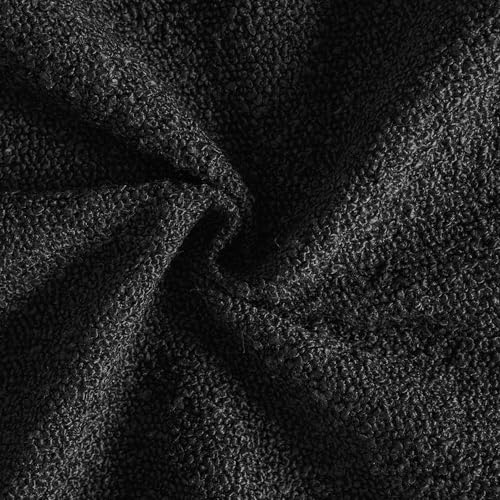 MIULEE 18x18 Decorative Lumbar Boucle Couch Pillow Covers Black | Set of 2 Textured Neutral Throw Pillow Covers, Accent Solid Pillowcases, Sofa Living Room Home Decor - color: Black, size: 18" x 18" (Pack of 2)