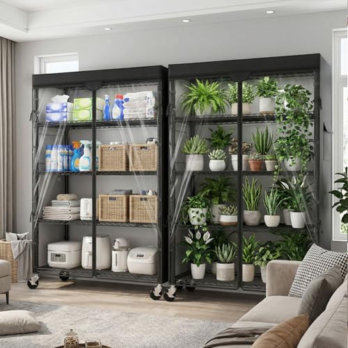 Wire Shelving Unit with 600D Oxford Cover & Wheels, 36"x18"x72" | 5-Tier Rolling Storage Shelves, Storage Rack Wire Shelf for Kitchen Pantry, Garage, Basement & Warehouse - size: 5-Shelf 36"W x 18"D x 72"H W/Cover