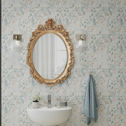 Floral Wallpaper Peel and Stick Wallpaper Boho Flower Wall Paper Self Adhesive Removable Contact Paper Vinyl for Bathroom Wall Covering Shelf Cabinets Decor 17.3''x197'' - color: Multicolour, size: 17.3" x 197"
