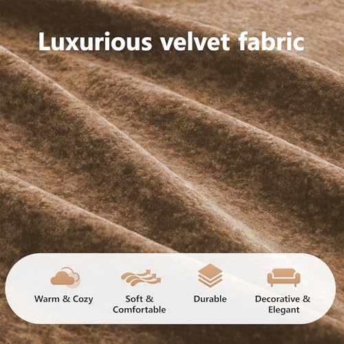 111" Velvet Modular Sofa Cama para Cuarto, Small Couches for Living Room with High Density Sponge, Cloud Loveseat with Tufted Design for Home Theater Study Space, Camel - color: Camel