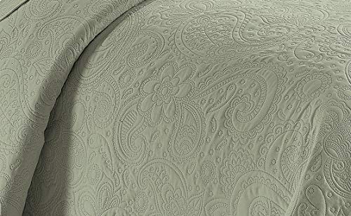 Linen Plus Embossed Coverlet Bedspread Set Oversized Solid Light Green Full/Queen Bed Cover Bedding New # Dana - color: Light Green, size: Full/Queen