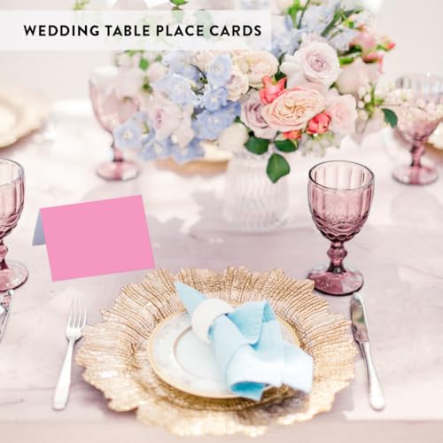 Andaz Printable Place Cards, Pink 20-Pack for Wedding, Graduation, Table Settings - color: Blank Pink
