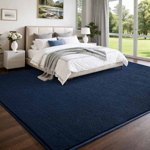 Nuttumico Soft Rug for Living Room, 4x6 Feet Navy Blue Area Rug, Modern Carpets Fuzzy Rug for Kids Boys Girls Dorm Nursery Home Decor, Anti-Skid and Non-Shedding - color: Navy Blue, size: 4' X 6' (Rectangular)