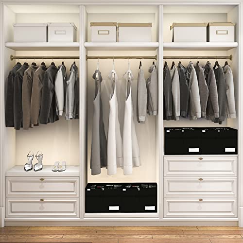 Luvhomee Shoe Storage Organizer, Fits 16 Pairs, Large Shoe Organizer Box for Closet, Clear Foldable Shoes Containers w/Bottom Support, Space Saving Shoe Cubby Storage Boxes w/Reinforced Handles, Black - color: Black, size: 21"L x 16½"W x 13"H