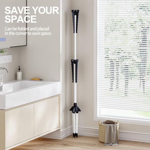 Clothes Drying Rack, 2-Tier 48 Hangers Foldable Black | 2-Tier Design, 6 Rotatable Arms, 48 Hangers, 4-Leg Stable Base, Foldable, For Indoor Outdoor, RV Travel & Beach Use - color: Black