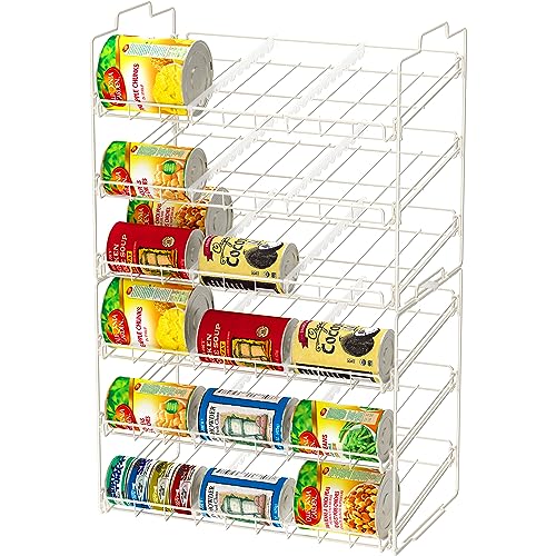 Deco Brothers Stackable Can Rack Organizer Holds Up to 36 Cans, White | for Kitchen and Pantry - color: White