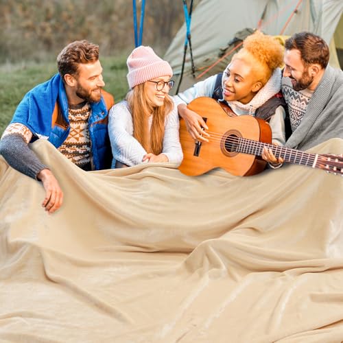 PHF Fleece Blanket Oversized King 120x120-300G Lightweight Warmth, Beige | Soft Plush Microfiber Bed Blanket, Anti-Static Breathable All Season, Cozy for Bed Family Travel, Gifts for Women Men - color: Beige, size: 1 Piece Oversized King(120" X 120")